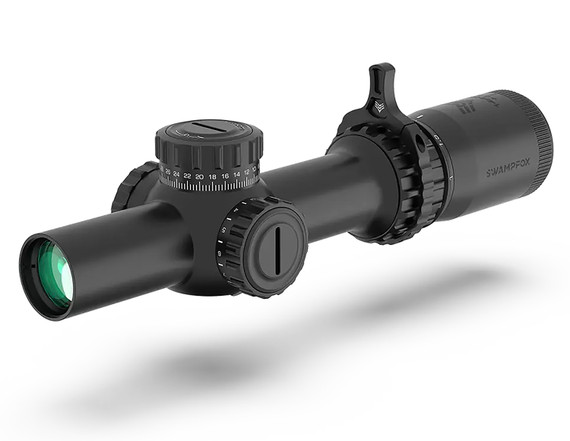 Swampfox Optics THK16241RF Tomahawk II Black 1-6x 24mm 30mm Tube Bright Fiber Optic Red Reticle