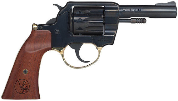 Henry H016GD Golden Boy 22 LR 10 Shot 4 Blued Steel Barrel, Cylinder, Blued Polished Steel Frame, Walnut Gunfighter Grip, Transfer Bar Safety, Exposed Hammer, Revolver
