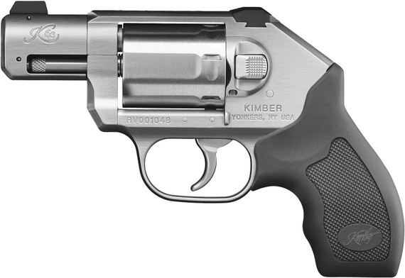Kimber 3400004CA K6S *CA Compliant DAO 357 Mag 6 Shot 2 Brushed Stainless Steel Barrel & Cylinder, Brushed Stainless Steel Frame, Black Hogue Rubber Grip, Concealed Hammer, Revolver