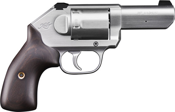 Kimber 3400011CA K6S *CA Compliant DAO 357 Mag 6 Shot 3 Brushed Stainless Steel Barrel, Cylinder & Frame, Large Smooth Walnut Grip, Concealed Hammer, Revolver