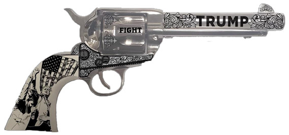 Traditions SAT73132FT 1873 Trump-Fight 45 Long Colt 6 Shot 5.50 Nickel Trump w/Engraved Barrel, Fight Engraved Cylinder, Steel Nickel Nickel Engraved Frame, White PVC w/Trump Design Grip, Exposed Hammer, Revolver