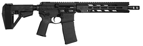 Diamondback DB1984K001 DB15 Obsidian 5.56 NATO 30+1 11.50 Black Nitride Threaded Barrel, 11 M-LOK Handguard, Black Hardcoat Anodize Aluminum Pic Rail Receiver, Black Synthetic Tactical SBA5 Brace & Magpul MOE K2 Grip, Tactical Pistol