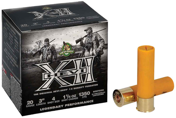 HEVI-Shot HS53202 HEVI-XII 20Gauge 3 1 1/4oz 2Shot 25 Per Box/10 Case, Shotshell Steel Loads