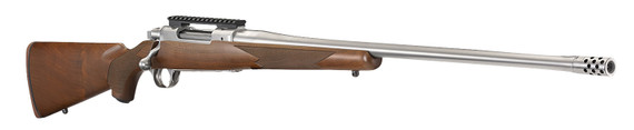 Ruger 57144 Hawkeye Hunter 7mm PRC 3+1 24 Satin Threaded Barrel, Satin Pic Rail Stainless Steel Receiver, Fixed American Walnut Stock, Right Hand, Rimfire Rifle