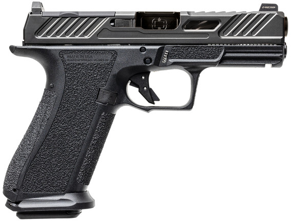 Shadow Systems SS-3040-CA9mm Luger 10+1 4" Black Match Grade Spiral BBL, Black Nitride Optic Cut/Serr/Window Cut Stainless Slide, Black Polymer Frame w/Beavertail & Pic Rail, Black Interchangeable Backstrap Grip,Pistol