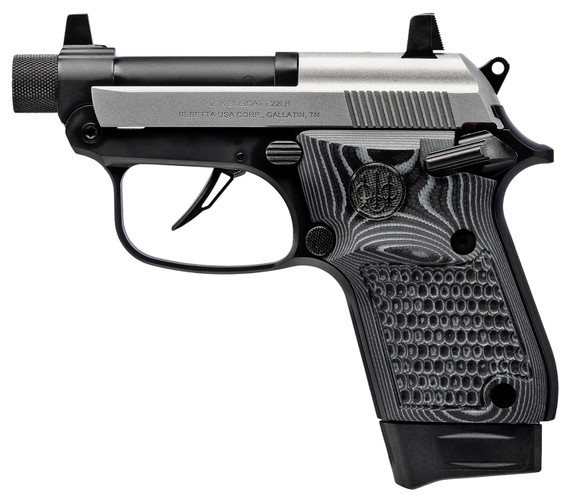Beretta J20X22R8M3 20X Bobcat Bug Out Bag Micro Frame 22 LR 8+1 2.80" Black Threaded Tip-Up BBL, Inox ELS/Serr Slide, Black Polymer Frame w/Beavertail, Helica Texture Grip,Rimfire Pistols