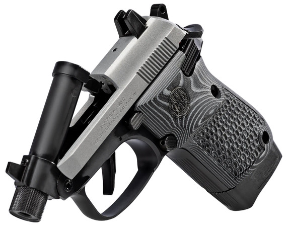 Beretta J20X22R8M3 20X Bobcat Bug Out Bag Micro Frame 22 LR 8+1 2.80" Black Threaded Tip-Up BBL, Inox ELS/Serr Slide, Black Polymer Frame w/Beavertail, Helica Texture Grip,Rimfire Pistols