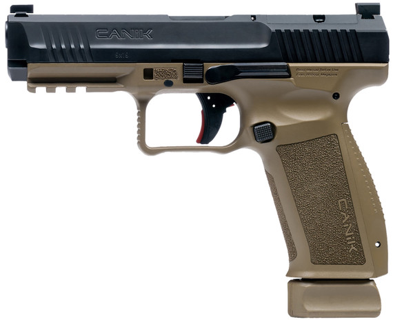 Canik HG6652N Mete SFT 9mm Luger 10+1 4.46" Black Nitride Steel BBL, Black Cerakote Optic Ready/Serr Steel Slide, FDE Polymer Frame w/Pic Rail, Interchangeable Backstrap Grip,Pistol