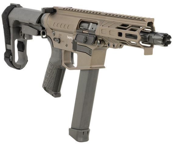 CMMG 99A290F-MB Banshee MKGS 9mm Luger 33+1 5" Satin Black Cerakote Medium Taper Threaded BBL, EML 4" M-LOK Handguard, Midnight Bronze Cerakote Alum Pic Rail Rcvr, Polymer 6 Position Rip Brace, CMMG Zeroed Grip,Tactical Pistols