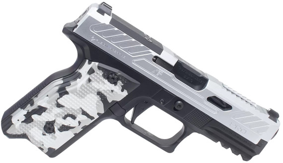 Fusion Firearms XF9C XF Pro 9mm Luger 15+1 4" Black Tennifer Fluted Glock Compatible BBL, Chrome Optic Cut/Serr/Window Cut Alum Slide, Chrome Alum Frame w/Beavertail & Pic Rail, Interchangeable Panels Grip,Pistol
