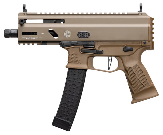 Grand Power 197892004787 SP9A3S Stribog 9mm Luger 30+1 5.50" Black Threaded BBL, M-LOK Handguard, FDE Cerakote Alum/Polymer Rcvr w/Pic Rail, FDE Polymer Grip, Rear Pic Rail, QD Sling Sockets, Ambidextrous,Tactical Pistols