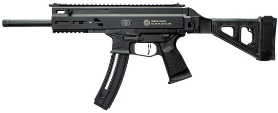 Grand Power 197892004817 TR22 Stribog 22 LR 25+1 10" Black Threaded BBL, Black Hardcoat Anodize Rcvr w/Pic Rail, Black SB Tactical Brace, Black Polymer Grip, Ambidextrous,Rimfire Pistols