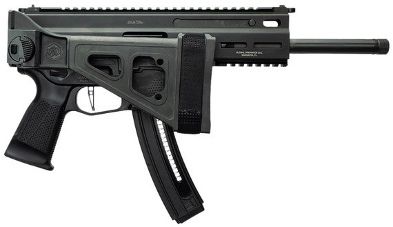 Grand Power 197892004817 TR22 Stribog 22 LR 25+1 10" Black Threaded BBL, Black Hardcoat Anodize Rcvr w/Pic Rail, Black SB Tactical Brace, Black Polymer Grip, Ambidextrous,Rimfire Pistols