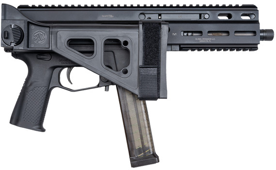 Grand Power 197892004848 SP10A3 Stribog 10mm Auto 20+1 8" Black Threaded BBL, Black Hardcoat Anodize Alum/Polymer Rcvr w/Pic Rail, Black Polymer SB Tactical Brace, Black Polymer Grip, Ambidextrous,Tactical Pistols