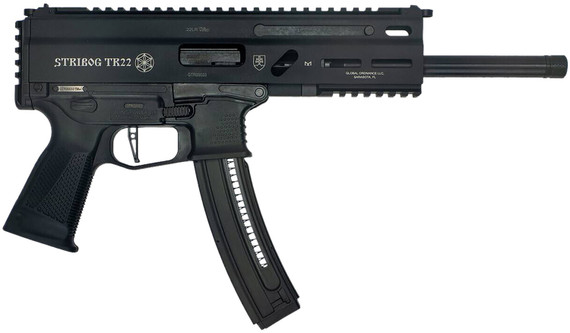 Grand Power 8588005808606 TR22 Stribog 22 LR 25+1 10" Black Threaded BBL, Black Hardcoat Anodize Rcvr w/Pic Rail, Black Polymer Grip, Ambidextrous,Rimfire Pistols