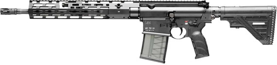 HK 81000829 MR762 A4 7.62x51mm 20+1 16.50" Black Threaded BBL, Black Pic Rail, M-LOK Handguard, 6 Position Black Synthetic Stock, Black Finger Grooved Grip, Ambidextrous,Tactical Rifles
