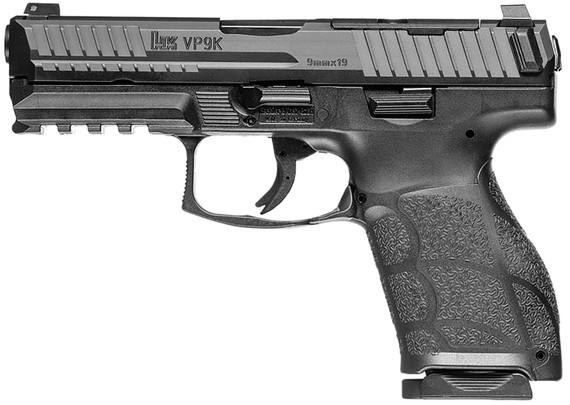 HK 81001057 VP9A1 K Compact 9mm Luger 15+1 4.09" Black Steel BBL, Black Steel Optic Ready/Serr Slide, Black Polymer Frame w/Pic Rail, Interchangeable Backstrap Grip, Ambidextrous,Pistol