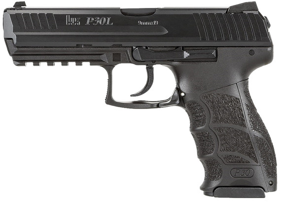Heckler & Koch 81001089 P30L V1 Light LEM 9mm Luger 20+1 4.45 Black Polygonal Rifled Barrel, Black Cerakote Long/Serrated Steel Slide, Black Poly Frame w/Pic Rail, Black Interchangeable Backstrap Grip, Ambi, Pistol