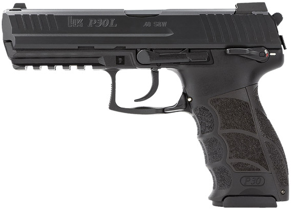 Heckler & Koch 81001096 P30L V3 40 S&W 10+1 4.45 Black Polygonal Rifled Barrel, Black Cerakote Long/Serrated Steel Slide, Black Poly Frame, w/Pic Rail, Black Interchangeable Backstrap Grip, Ambi, Pistol