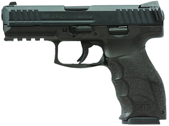 HK 81001160 VP40 40 S&W 13+1 4.09" Black Steel BBL, Black Cerakote Serr Steel Slide, Black Polymer Frame w/Pic Rail, Black Interchangeable Backstrap Grip,Pistol