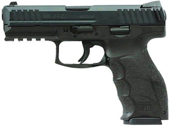 HK 81001161 VP40 40 S&W 10+1 4.09" Black Steel BBL, Black Cerakote Serr Steel Slide, Black Polymer Frame w/Pic Rail, Black Interchangeable Backstrap Grip,Pistol
