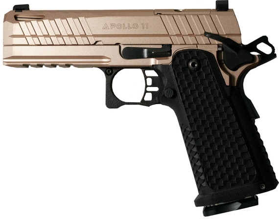 Live Free Armory LFAPC01306RB Apollo 11 Compact 9mm Luger 17+1 4.15" Stainless Match Grade BBL, Elite Rose Cerakote Optic Cut/Serr Stainless Slide & Steel Frame w/Beavertail & Pic Rail, Textured Grip,Pistol