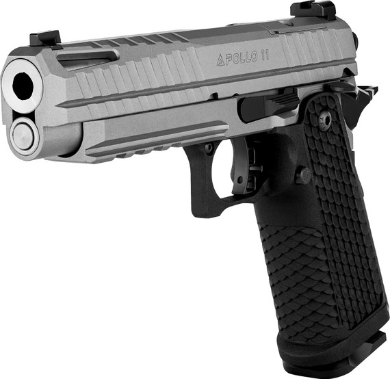Live Free Armory LFAPF81207P Apollo 11 9mm Luger 17+1 4.90" Stainless Ported BBL, Elite Gray Cerakote Optic Cut/Serr Stainless Slide & Steel Frame w/Beavertail & Pic Rail, Aggressive Texture Grip,Pistol