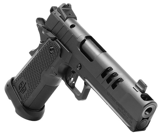 MAC 12500016 9 DS-D Comp 9mm Luger 17+1 5" Black QPQ Ported Bull BBL, QPQ Tenifer Cerakote Ported/Optic Cut/Serr Steel Slide, QPQ Tenifer Cerakote Steel Frame w/Accessory Rail & Beavertail,Pistol