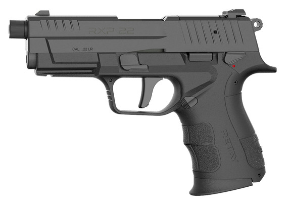 Retay USA RXP22BLK10TH RXP 22 LR 10+1 4" Black Threaded BBL, Black Cerakote RMR/RMSc Optic Ready/Serr Slide & Polymer Frame w/Accessory Rail, Textured Grip,Rimfire Pistols