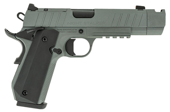 Tisas 10100134 B10B Night Stalker 10mm Auto 8+1 4.25" Black Cerakote Bull BBL, Gray Cerakote Steel Optic Ready/Serr Slide & Steel Frame w/Beavertail & Pic Rail, Black Polymer Grip, Holosun K/RMSc Footprint,Pistol