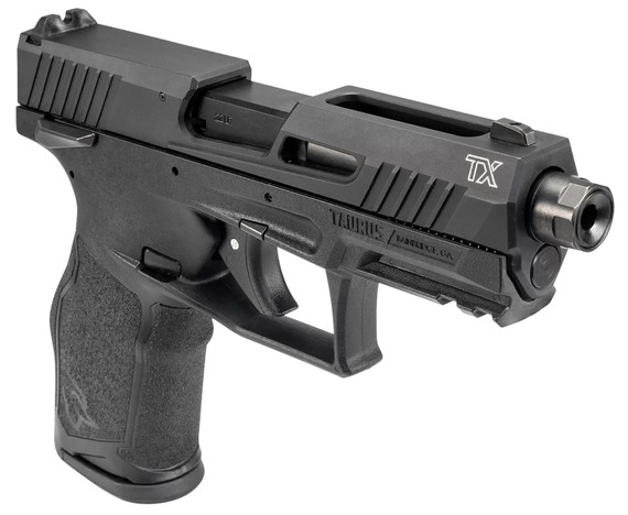 Taurus 1-2TX22141-10 2TX Full Size Frame 22 LR 10+1 4.60" Matte Black Threaded BBL, Black Anod Serr Slide, Matte Black Polymer Frame w/Pic Rail, Textured Grip,Rimfire Pistols