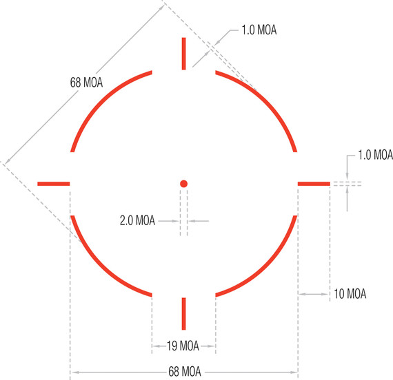 Trijicon 2200111 MRO HD Patrol Combo 1x25mm 68 MOA/2 MOA Green Dot Reticle,Red Dot Sights