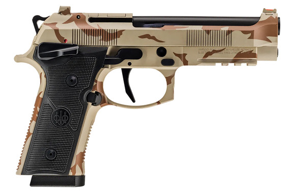 Beretta SPEC0743A15 92XI Full Size Frame 9mm Luger 15+1 4.70" Black DLC Steel BBL, Desert DPM Cerakote Stainless Optic Ready/Serr Slide, Desert DPM Cerakote Alum Frame w/Pic Rail, Black Textured Grip, MRDS Footprint,Pistol