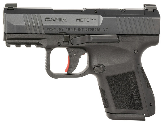Canik HG7651CAN Mete MC9 *CA Compliant Micro-Compact Frame 9mm Luger 10+1 3.18" Steel BBL, Black Cerakote Optic Ready/Serr Steel Slide, Black Polymer Frame w/Pic Rail, Textured Grip,Pistol