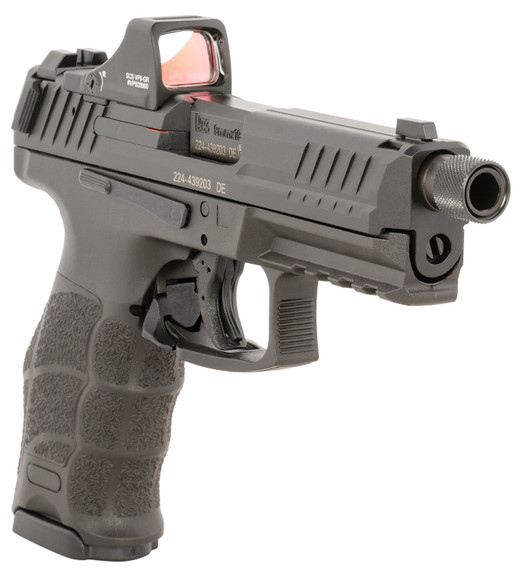 Heckler & Koch 81000871 VP9 Tactical 9mm Luger 10+1 4.70 Black Threaded Barrel, Black Cerakote Optic Ready/Serrated Steel Slide, Black Poly Frame w/Pic Rail, Black Interchangeable Backstrap Grip, Holosun SCS Super Green, Pistol