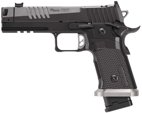 Sig Sauer 211F9GTOBRXSL P211 GTO w/Optic Full Size 9mm Luger 23+1 4.40" Black Bull BBL w/MACH3D Compensator, Black Nitron Stainless Serr w/Optic Slide, Black Nitron Stainless Frame w/Pic Rail, G10 Grip Panels Grip, ROMEOX Pro,Pistol