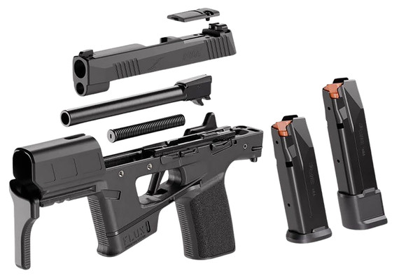 Sig Sauer 365FLUX9BXR3 P365 FLUX 9mm Luger 21+1 6 Black Nitron Muzzle Shroud Barrel, Black Nitron Stainless Steel Optic Ready/Serrated Slide, Black Nitron Stainless Steel Frame w/Pic Rail, Flux P365 Chassis, Sig ROMEO-X Compact, Ambi, Pistol