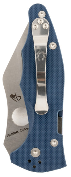 Spyderco C85GPCBL2 Yojimbo 2 3.20" Folding Wharncliffe Plain CPM SPY27 SS Blade, Cobalt Blue G10 Handle,Knives