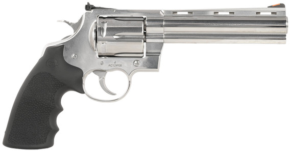Colt Mfg ANACONDASP6RTS45C Anaconda 45 Colt (Long Colt) 6rd Shot 6" Stainless Vent Rib BBL, Cylinder & Frame, Black Grip,Revolver