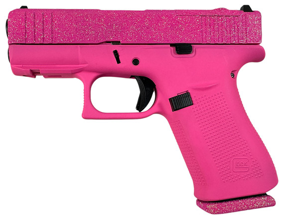 Glock PX4350204NFRMOSPIX G43X MOS Slim Sub-Compact 9mm Luger 10+1 3.41" Black GMB BBL, Pixie Glitter Cerakote Steel Optic Ready/Serr Slide, Pixie Cerakote Polymer Frame & Grip, Ambidextrous,Pistol