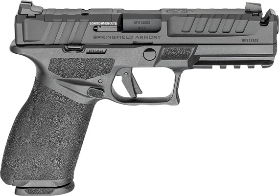 Springfield EC9459BCAUCOMP Echelon Comp *CA Compliant Full Size 9mm Luger 10+1 4.50" Black Melonite Ported BBL, Black Melonite Steel Integrated Compensator/Optic Ready/Serr Slide, Black Polymer Frame w/Pic Rail, Textured Grip,Pistol