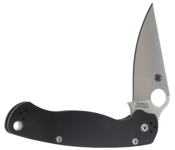 Spyderco C81GP2 Para Military 2 3.42 in Folding Drop Point Plain CPM S45VN SS Blade Black G10 Handle Includes Pocket Clip, Knife