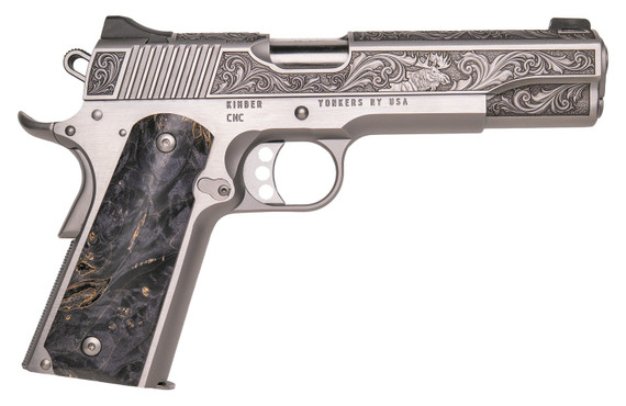 Cnc Firearms CNCWILDLIFE45 Kimber 1911 Wildlife 45 ACP 7+1 5" Burled Maple Wood Grip,Pistol