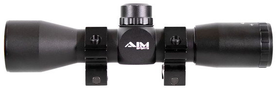 Aim Sports JTM432B Tactical Compact Black Anodized 4x 32mm 1 in Tube Mil-Dot Reticle, Rifle Scope