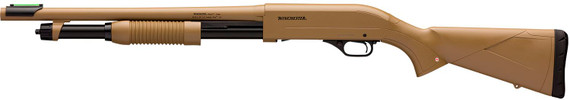 Winchester 512326395 SXP Defender 12 Gauge 3 in 5+1 (2.75 in) 18 in Steel Barrel w/Chrome-Plated Chamber & Bore, TruGlo Fiber Optic Sight, Alloy Receiver, FDE, Synthetic Stock w/Inflex Recoil Pad, Shotgun