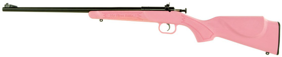 Crickett KSA2220 Youth 22 LR 1rd 16.12 in Blued Barrel & Receiver, Fixed Front/Adjustable Rear Peep Sights, Pink Synthetic Stock w/11.5 in LOP, Rebounding Firing Pin Safety, Rifle