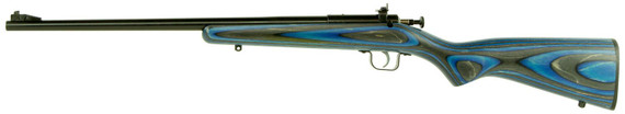 Crickett KSA2222 Youth 22 LR 1rd 16.12 in Blued Barrel & Receiver, Fixed Front/Adjustable Rear Peep Sights, Blue Laminate Stock w/11.5 in LOP, Rebounding Firing Pin Safety, Rifle