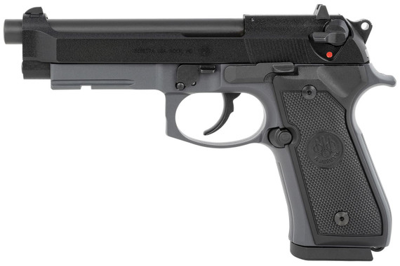 Beretta J90A192FSR59 92FSR Full Size Frame 22 LR 15+1 5.30 in Black Steel Barrel, Black Bruniton Serrated Slide, Sniper Gray Aluminum Frame w/Beavertail & Picatinny Rail, Pistol