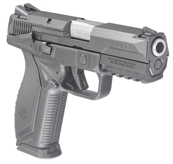 Ruger 8638 American Duty Frame 9mm Luger 10+1 4.20 in Stainless Steel Barrel, Black Nitride Serrated Stainless Steel Slide, Black Polymer Frame w/Picatinny Rail, Textured Wraparound Grip, Right Hand, Pistol