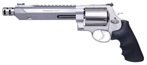 Smith & Wesson 11626 Model 460 Performance Center XVR 460 S&W Mag 7.50 in Stainless Steel Barrel With Muzzle Brake/Picatinny Rail, Stainless Steel 5rd Unfluted Cylinder & X-Frame, HiViz Fiber Optic Green Front Sight , Revolver